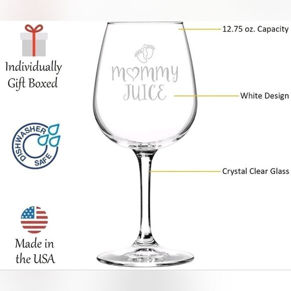 NIB Wittsy Mommy Juice Wine Glass - Individual Glass - Picture 5 of 5